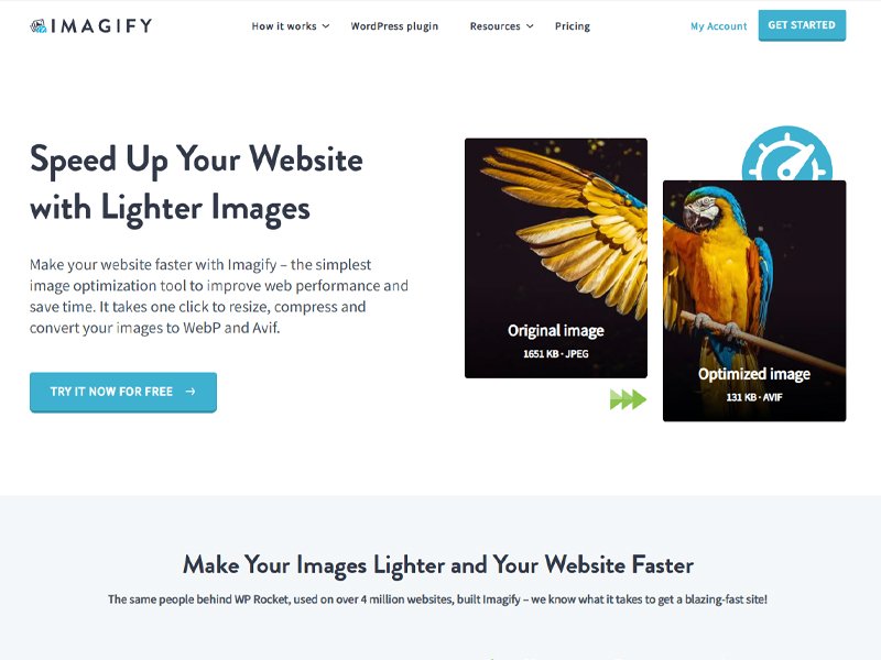 Imagify-Smart Image Compression for Faster Load Times